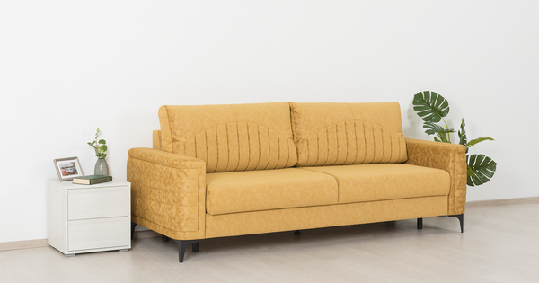 Диван прямой Руди ТД 463 велюр горчичный