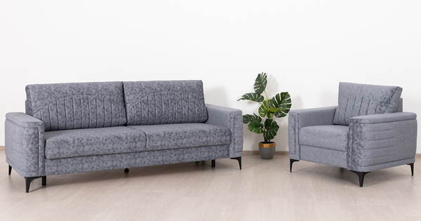 Диван прямой Руди ТД 464 велюр синий