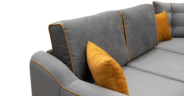 Френсис диван-кровать угловой ТД 259 велюр Амиго грей кварцевый серый