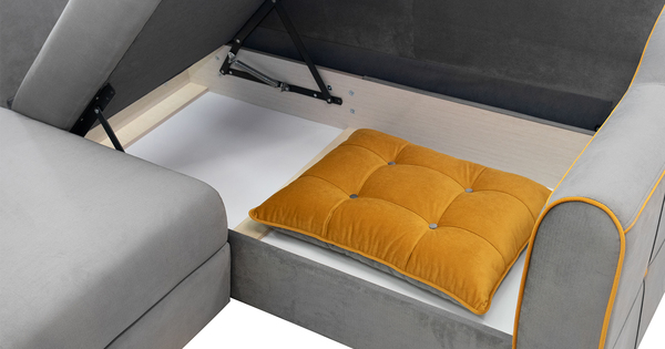 Френсис диван-кровать угловой ТД 259 велюр Амиго грей кварцевый серый