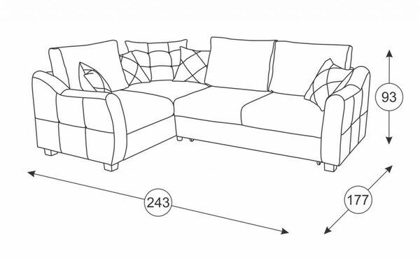 Френсис диван-кровать угловой ТД 264 велюр Амиго эш светло-серый