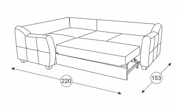 Френсис диван-кровать угловой ТД 262 велюр Амиго крем серо-бежевый