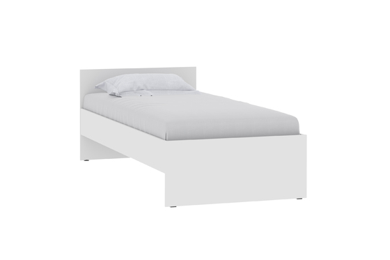 Кровать Симпл НМ 011.53-01 с жестким основанием ЛДСП (спальное место 90х200) белый фасадный