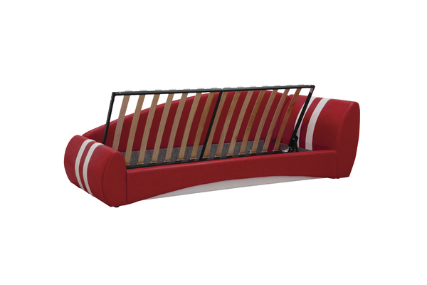 Интерьерная кровать Гольф 180 кожзам марвел ред/вайт