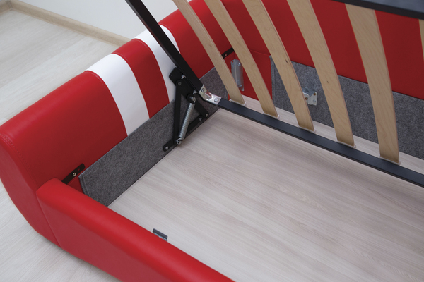 Интерьерная кровать Гольф 180 кожзам марвел ред/вайт