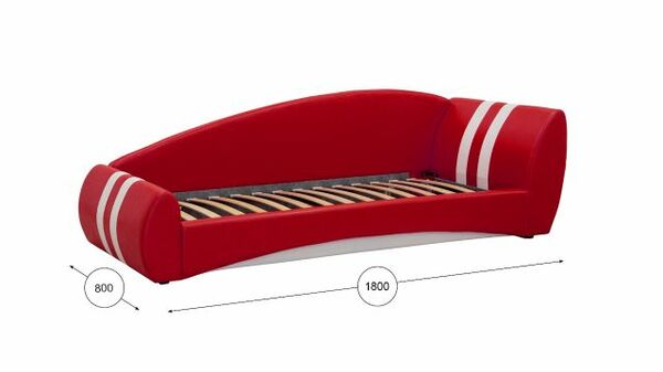 Интерьерная кровать Гольф 180 кожзам марвел ред/вайт