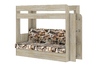 Кровать детская двухъярусная Карамель 75 Дуб Сонома, диван - велюр Лас Вегас (сборка на любую сторону) спальное место верх 80х190, низ 120х185