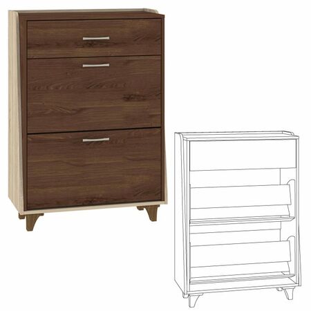 Обувница 2 в прихожую Келли дуб сонома, дуб кальяри