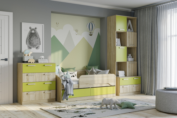 Комод Акварель 013.71-01 М дуб сонома, лайм