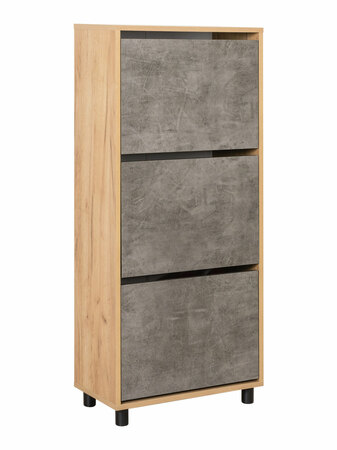 Комод Крафт 13.112 Н (обувница) дуб крафт золотой, камень темный