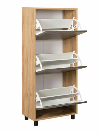 Комод Крафт 13.112 Н (обувница) дуб крафт золотой, камень темный