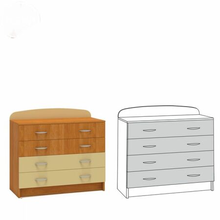 Комод Ника 441 вишня оксфорд бежевый