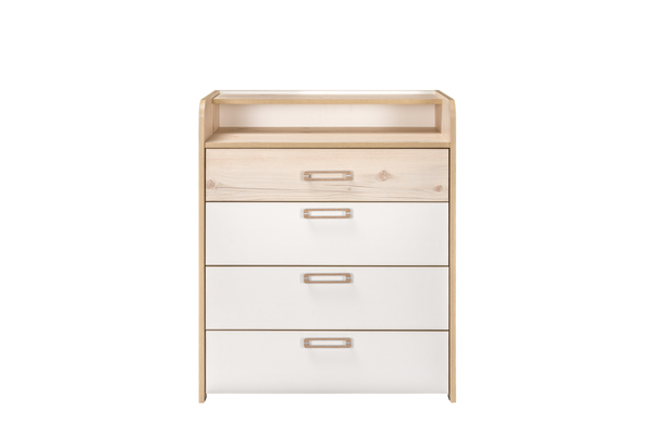 Комод Веста 13.103 гаскон пайн светлый, белый PE шагрень