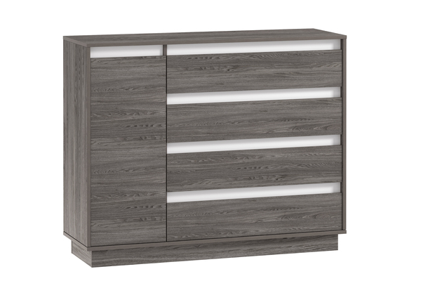 Комод VIRGINIA НМ 011.01 ясень анкор темный, белый скандинавский