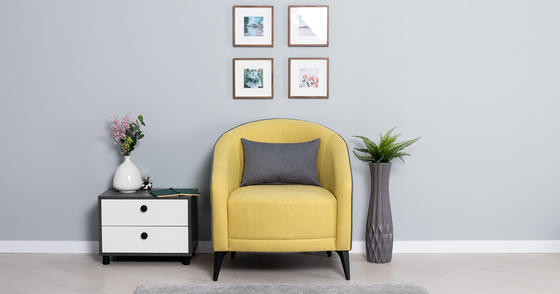 Кресло для отдыха Бернис ТК 447 рогожка желтый, темно-серый