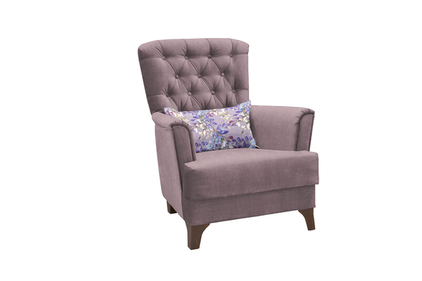 Кресло для отдыха Ирис ТК 961 велюр серо-розовый