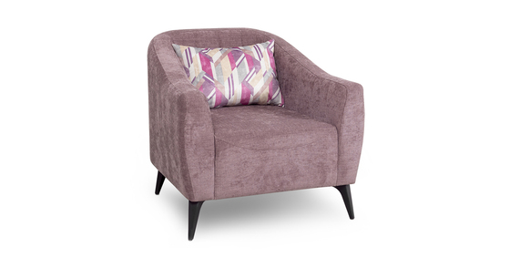 Кресло для отдыха Наоми ТК 481 шенилл приглушенный пурпурный, микровелюр ягодный