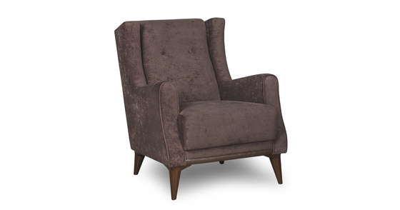 Кресло для отдыха Плимут ТК 380 велюр темно-фиолетовый, кожзам шоколадный