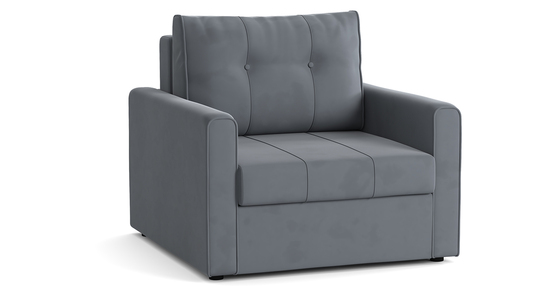 Кресло-кровать Лео (72) ТК 384 велюр стальной серый
