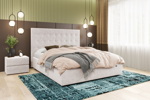 Кровать Celine 1600 велюр Вивальди 2 с ортопедическим основанием и подъемным механизмом