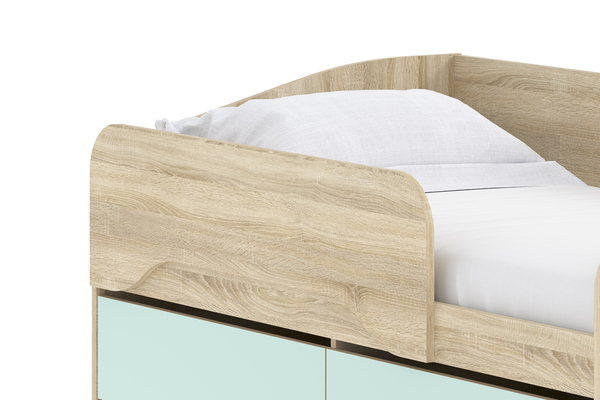 Кровать детская Акварель НМ 041.54 дуб сонома, кэнди