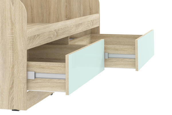 Кровать детская Акварель НМ 041.54 дуб сонома, кэнди