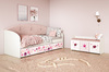 Кровать детская Блеск 11.35.02 белый PE шагрень, ультра роуз