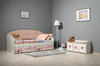 Кровать детская Блеск 11.35.02 белый PE шагрень, ультра роуз