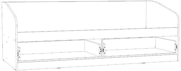 Кровать детская Фанк НМ 041.50-01 дуб сонома, белый с мягкой спинкой Дабл лекко ява велюр серо-розовый