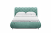 Кровать Эмили 1400 пуговицы велюр Ультра минт с ортопедическим основанием и подъемным механизмом