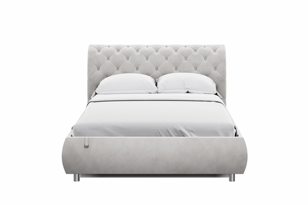 Кровать Эмили 1400 стразы велюр Ультра смог с ортопедическим основанием и подъемным механизмом