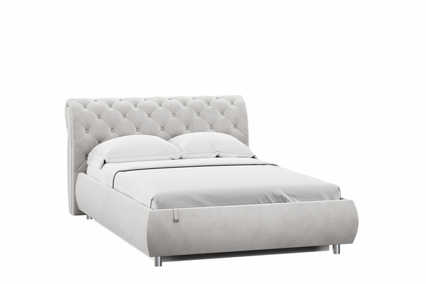 Кровать Эмили 1400 стразы велюр Ультра смог с ортопедическим основанием и подъемным механизмом