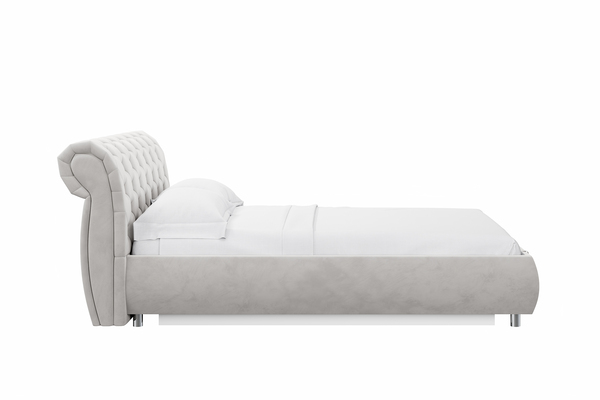 Кровать Эмили 1400 стразы велюр Ультра смог с ортопедическим основанием и подъемным механизмом