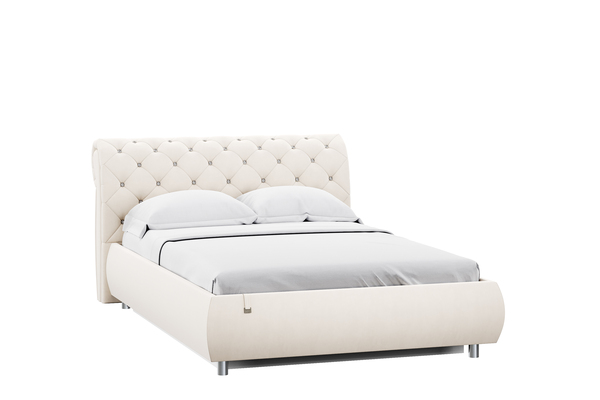 Кровать Эмили 1400 стразы велюр Вивальди 2 с ортопедическим основанием и подъемным механизмом