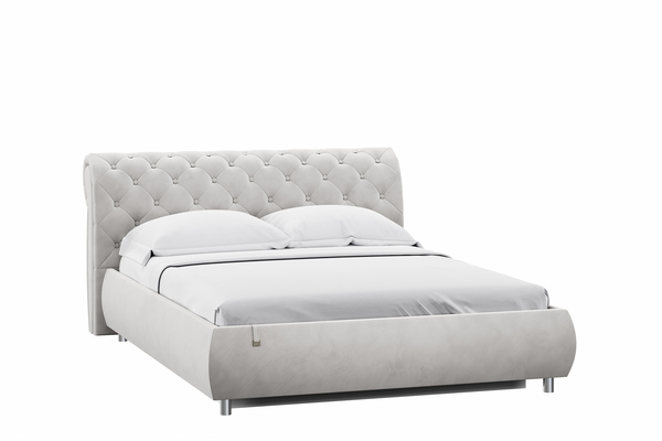 Кровать Эмили 1600 пуговицы велюр Ультра смог с ортопедическим основанием и подъемным механизмом