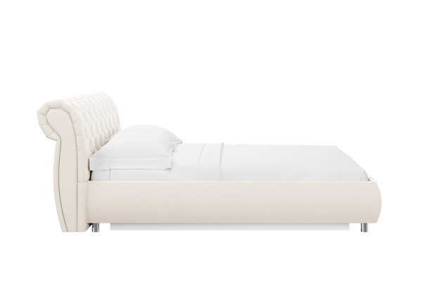 Кровать Эмили 1600 пуговицы велюр Вивальди 2 с ортопедическим основанием и подъемным механизмом