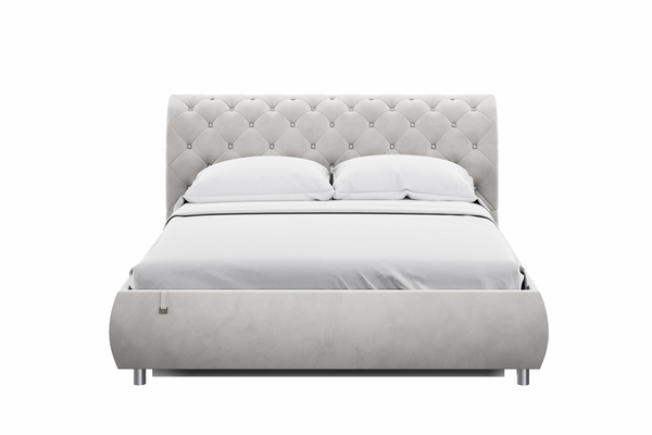 Кровать Эмили 1600 стразы велюр Ультра смог с ортопедическим основанием и подъемным механизмом