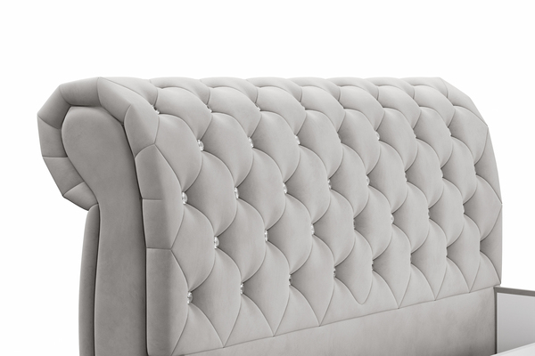 Кровать Эмили 1600 стразы велюр Ультра смог с ортопедическим основанием и подъемным механизмом