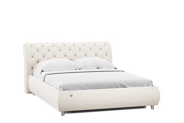 Кровать Эмили 1600 стразы велюр Вивальди 2 с ортопедическим основанием и подъемным механизмом