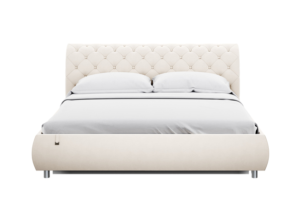 Кровать Эмили 1800 пуговицы велюр Вивальди 2 с ортопедическим основанием и подъемным механизмом