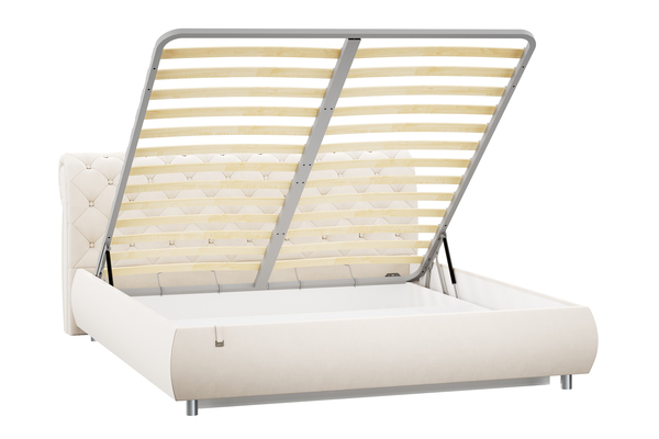 Кровать Эмили 1800 пуговицы велюр Вивальди 2 с ортопедическим основанием и подъемным механизмом