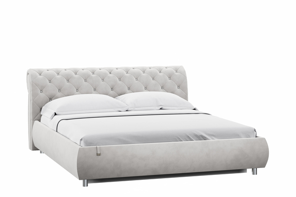 Кровать Эмили 1800 стразы велюр Ультра смог с ортопедическим основанием и подъемным механизмом