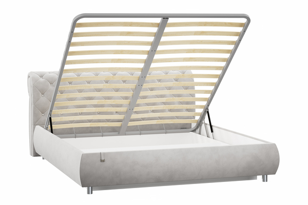 Кровать Эмили 1800 стразы велюр Ультра смог с ортопедическим основанием и подъемным механизмом