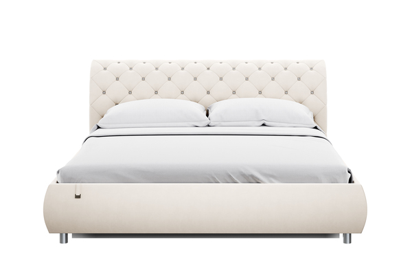 Кровать Эмили 1800 стразы велюр Вивальди 2 с ортопедическим основанием и подъемным механизмом