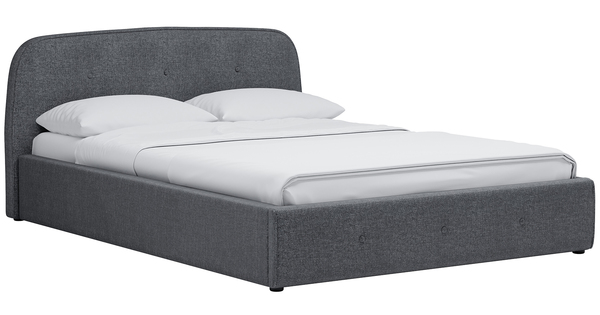 Кровать Илона 140 рогожка серый с ортопедическим основанием и подъемным механизмом