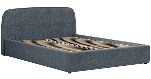 Кровать Илона 140 рогожка серо-бирюзовый с ортопедическим основанием подъемным механизмом