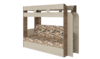 Кровать детская двухъярусная Карамель 75 ясень шимо темный/светлый, диван - велюр Лас Вегас (сборка на любую сторону) спальное место верх 80х190, низ 120х185