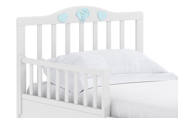 Кровать Лилу (Птички, Белый/Голубой (эмаль), Фанерам, п/м) HM 041.06