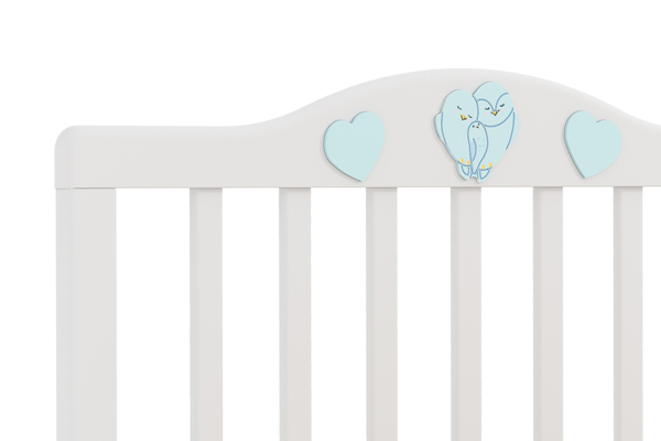 Кровать Лилу (Птички, Белый/Голубой (эмаль), Фанерам, п/м) HM 041.06