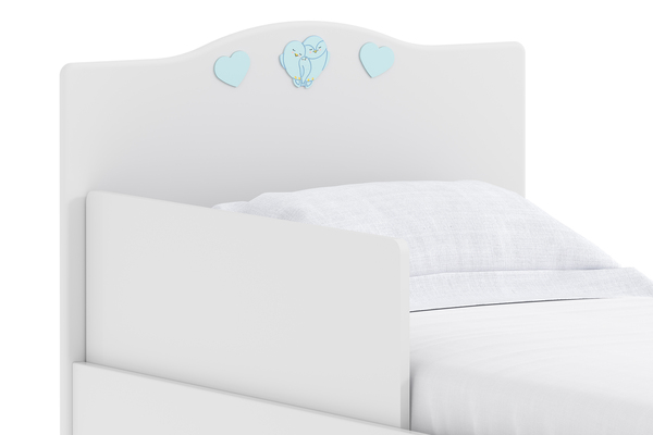 Кровать Лилу (Птички, Белый/Голубой (эмаль), Фанерам, п/м) HM 041.07